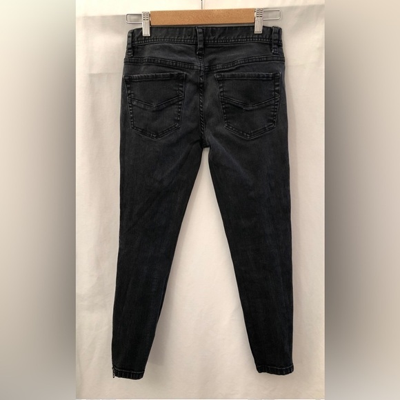 Free People Levon Size Zipper Black Skinny Jeans Womens Size 27 - Picture 2 of 12